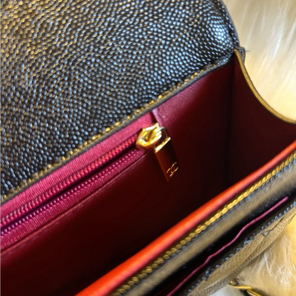 Fashion Black Quilted Top Handle Bag with Chain - Picture 9 of 13